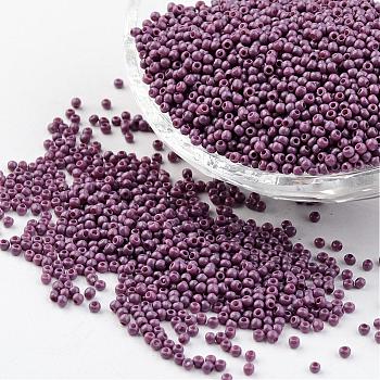 12/0 Grade A Baking Paint Glass Seed Spacer Beads, Medium Purple, 2x1.5mm, Hole: 0.7mm, about 2840pcs/50g