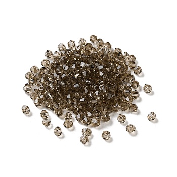 Transparent Glass Beads, Bicone, Camel, 4x4x3.5mm, Hole: 1mm, 720pcs/bag