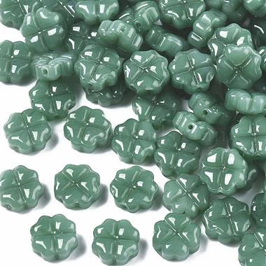 Sea Green Clover Glass Beads