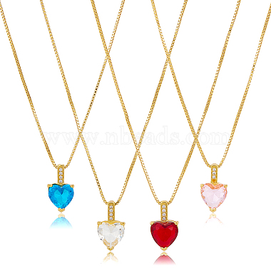 Mixed Color Heart Cubic Zirconia Necklaces