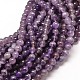 Natural Amethyst Round Bead Strands(G-P072-29-8mm)-1