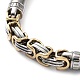 Vacuum Plating 304 Stainless Steel Column Link & Byzantine Chain Bracelet for Men Women(BJEW-Z023-09P)-2