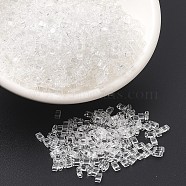 MIYUKI Half TILA Beads, Japanese Seed Beads, 2 Hole, (HTL131) Crystal, 5x2.3x1.9mm, Hole: 0.8mm, about 1250pcs/50g(SEED-X0054-HTL131)