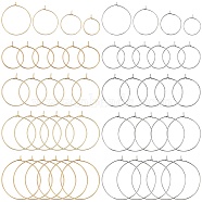 160Pcs 8 Style 316 Surgical Stainless Steel Wine Glass Charms Rings, Hoop Earring Findings, DIY Material for Basketball Wives Hoop Earrings, Golden & Stainless Steel Color, 20~35x20~30x0.7mm, 21 Gauge, 20Pcs/style(STAS-SC0007-27)