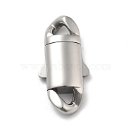 304 Stainless Steel Bayonet Clasps, Flat Hole, Stainless Steel Color, 36x17.5x7mm, Hole: 5.5mm(STAS-V008-28P)