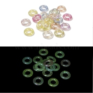 Luminous UV Plating Acrylic Beads, Ring, Glow in the Dark, Mixed Color, 24.5x24.5x6mm, Hole: 1.6mm(LACR-R001-02A)