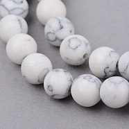 Synthetic Howlite Beads Strands, Round, Frosted, 6~6.5mm, Hole: 1mm, about 63pcs/strand, 15.5 inch(G-Q462-6mm-26-1)