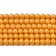 Cubic Zirconia Imitation Pearl Bead Strands, Round, Dark Orange, 3mm, Hole: 0.7mm, about 114~117pcs/strand, 14.80''~14.96''(37.6~38cm)(ZIRC-P109-03A-08)