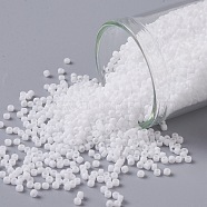 TOHO Round Seed Beads, Japanese Seed Beads, (41F) Opaque Frost White, 15/0, 1.5mm, Hole: 0.7mm, about 3000pcs/10g(X-SEED-TR15-0041F)