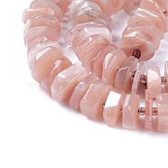 Natural Sunstone Beads Strands, Heishi Beads, Disc/Flat Round, 8~13x8~11x1~4mm, Hole: 1mm, about 89~99pcs/strand, 15.9 inch(40.5cm)(G-I225-06)