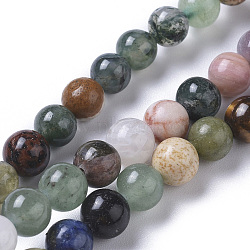 Natural Mixed Gemstone Beads Strands, Round, 6mm, Hole: 0.7mm, about 62pcs/strand, 15.35 inch(39cm)(G-F668-08-6mm)