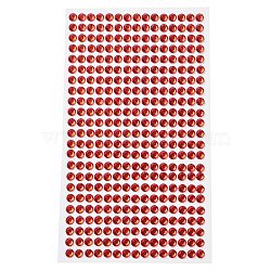 Self Adhesive Acrylic Rhinestone Stickers, Round Pattern, for DIY Scrapbooking and Craft Decoration, Red, 200x95mm(STIC-PW0012-01B)