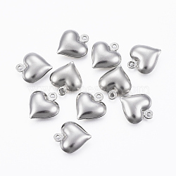 304 Stainless Steel Charms, Hollow Heart, Stainless Steel Color, 13x11.5x4.8mm, Hole: 1.2mm(X-STAS-H413-16P)