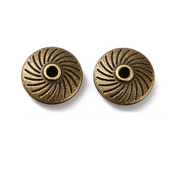 Tibetan Style Alloy Beads, Cadmium Free & Lead Free, Flat Round, Antique Bronze, 11x4mm, Hole: 1.2mm, about 854pcs/1000g(FIND-Q094-25AB)