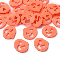 Halloween Theme Handmade Polymer Clay Cabochons, Pumpkin, Tomato, 12x10x1mm, about 7692pcs/1000g(CLAY-M005-26)