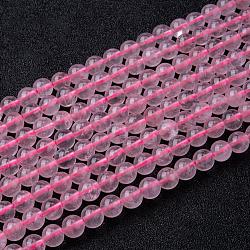 Natural Rose Quartz Bead Strands, Dyed, Round, 4~5mm, Hole: 1mm, about 89~92pcs/strand, 15.7 inch(G-R173-4mm-04)