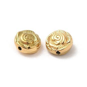 304 Stainless Steel Beads, Flower, Real 18K Gold Plated, 10x5.5mm, Hole: 1.5mm