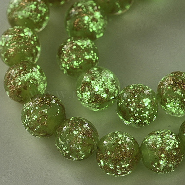 Chapelets de perles vernissées de sable d'or manuels(LAMP-T007-06H)-3