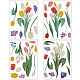 4 Sheets 4 Styles Tulip Flower PVC Waterproof Static Stickers(AJEW-WH0033-84)-1