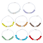 8Pcs Elastic Cords and Glass Golf Beads Count Stroke Score Counter, Mixed Color, Perimeter: 190mm(HJEW-DR00089)