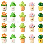 50Pcs 5 Styles Opaque Resin Decoden Cabochons, Cactus, Mixed Color, 30~32x17~23x10~12mm, 10pcs/style(RESI-CJ0003-88)