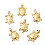 Brass Micro Pave Cubic Zirconia Pendants, Real 18K Gold Plated, Turtle, 27x16x3.5mm, Hole: 1.5mm(KK-P344-08B-G)