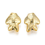 Plating Acrylic Beads, Fish, Golden Plated, 20x15x8~8.5mm, Hole: 2.2mm(SACR-T017-86)