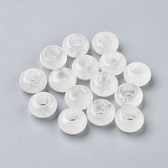 Natural Quartz Crystal European Beads, Large Hole Beads, Rondelle, 14x7~8mm, Hole: 6mm(X-G-G740-14x8mm-25)