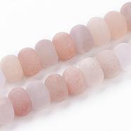 Natural Pink Aventurine Beads Strands, Frosted, Rondelle, 6~7x3.5~4mm, Hole: 1mm, about 93~109pcs/strand, 14.9 inch~15.1 inch(38~38.5cm)(G-F520-25)