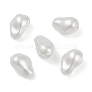 Glass Profiled Pearl Beads, Pearlized, Teardrop, White, 19x12x9mm, Hole: 1.2~1.4mm(HY-Z001-05B)