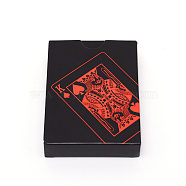 Pvc Waterproof Poker, with Box, Black, 88x62x0.2mm, Box: 9x6.6x1.8cm, 55pcs/box(AJEW-WH0017-15)