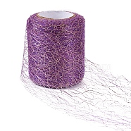 Deco Mesh Ribbons, Tulle Fabric, Tulle Roll Spool Fabric For Skirt Making, Purple, 3~3-1/8 inch(75~78mm), 20yard/roll(BY-TAC0003-07B)