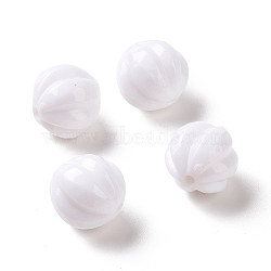 Opaque Acrylic Beads, Pumpkin, White, 11.7mm, Hole: 1.8mm, about 590pcs/500g(OACR-E015-34)