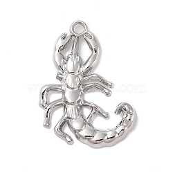 Tibetan style Alloy Pendants, Scorpion Charm, Platinum, 38.5x26.5x3.5mm, Hole: 3mm(FIND-M021-15P)