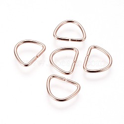 304 Stainless Steel D Rings, Buckle Clasps, For Webbing, Strapping Bags, Garment Accessories, Rose Gold, 12x15x1.5mm, Inner Size: 9.5x12mm(STAS-F191-05RG-C)