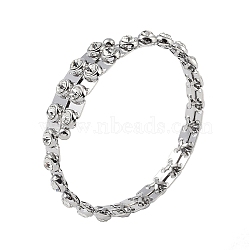 Brass Crystal Rhinestone Bangles for Women, Platinum, 8-3/8 inch(21.2cm)(BJEW-H609-01P)