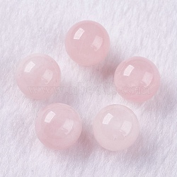 Natural Rose Quartz Beads, Half Drilled, Round, 8mm, Half Hole: 1mm(X-G-K275-28-8mm)