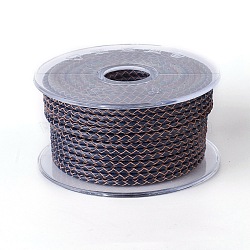 Braided Cowhide Cord, Leather Jewelry Cord, Jewelry DIY Making Material, Prussian Blue, 4mm, about 32.8 yards(30m)/roll(WL-I004-4mm-18)