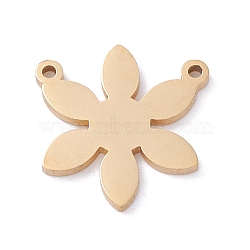 Vacuum Plating 304 Stainless Steel Pendants, Snowflake, Golden, 13.5x13x1mm, Hole: 1mm(STAS-A053-15G)