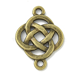 Tibetan Style Alloy Connector Charms, Knot Links, Lead Free & Cadmium Free, Antique Bronze, 24.5x18x2mm, Hole: 2mm, about 581pcs/1000g(TIBE-I026-6023AB)