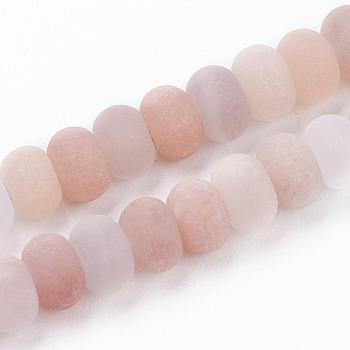 Natural Pink Aventurine Beads Strands, Frosted, Rondelle, 6~7x3.5~4mm, Hole: 1mm, about 93~109pcs/strand, 14.9 inch~15.1 inch(38~38.5cm)