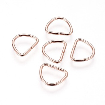 304 Stainless Steel D Rings, Buckle Clasps, For Webbing, Strapping Bags, Garment Accessories, Rose Gold, 12x15x1.5mm, Inner Size: 9.5x12mm