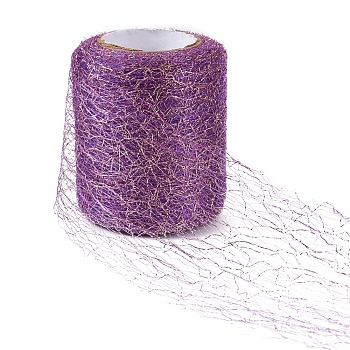 Deco Mesh Ribbons, Tulle Fabric, Tulle Roll Spool Fabric For Skirt Making, Purple, 3~3-1/8 inch(75~78mm), 20yard/roll