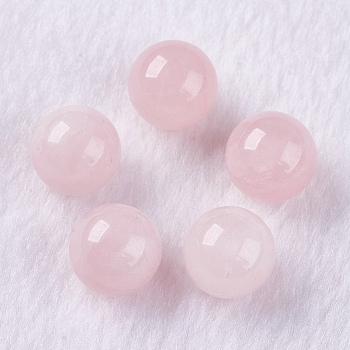 Natural Rose Quartz Beads, Half Drilled, Round, 8mm, Half Hole: 1mm