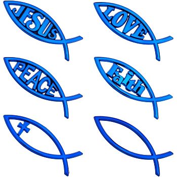 Easter Theme SUPERFINDINGS ABS Plastic Jesus Fish Decal Sticker, 3D Car Decal Emblem Sticker, for Jesus Christian Fish Symbol, Silver, 140x46x6mm