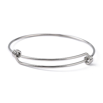 Adjustable 316 Surgical Stainless Steel Expandable Bangle Making, Stainless Steel Color, 2 inch(5cm), 1mm