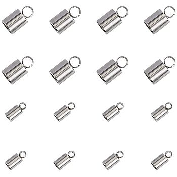 304 Stainless Steel Cord Ends, End Caps Glue in Barrel End Caps, Cord Finding for Jewelry Making, Stainless Steel Color, 68x52x11mm, 100pcs/box