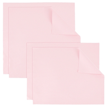 4Pcs 2 Style Silver Polishing Cloth, Jewelry Cleaning Cloth, Sterling Silver Anti-Tarnish Cleaner, Pink, 35.5x28~35.5x0.04cm, 2pcs/style