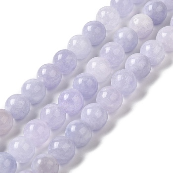 Natural Dyed Jade Beads Strands, Round, Lilac, 8.5mm, Hole: 0.8mm, about 45~46pcs/strand, 14.69''~15.04''(37.3~38.2cm)