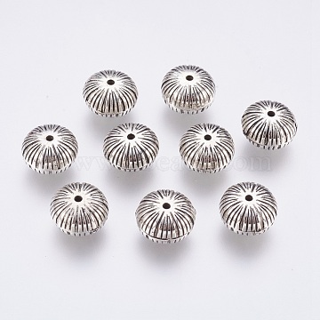 CCB Plastic Beads, Rondelle, Antique Silver, 12x7mm, Hole: 1mm(CCB-P006-022)